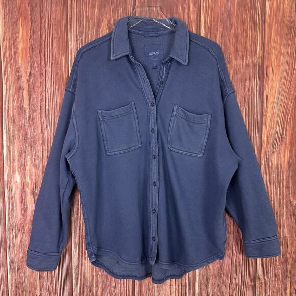 aerie Tops - Aerie LumberJane Shirt Womens Small S Blue Oversized Shacket Casual Lounge